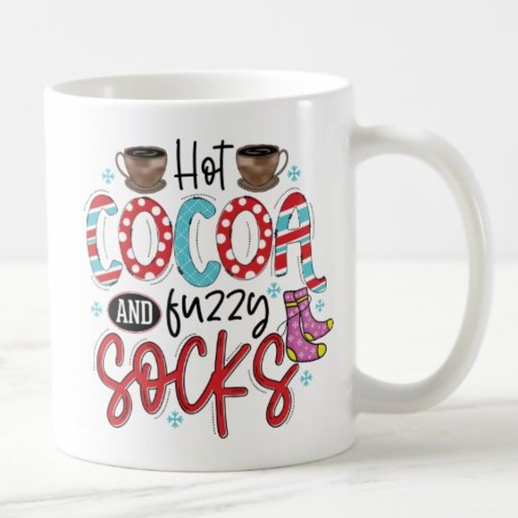 HOT COCOA AND FUZZY SOCKS CERAMIC 12 OZ MUG - Picture 2 of 4